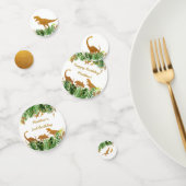 恐竜の緑及び金ゴールドのサファリの誕生日 コンフェッティ (グループ)