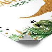 恐竜の肉食動物誕生日フードテーブルサイン ポスター (角)