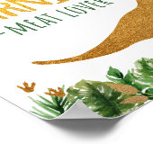 恐竜の肉食動物誕生日食品の看板 ポスター (角)