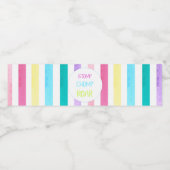 恐竜の胃、チョンプとパステルのストライプ ペットボトルラベル (シングルラベル)