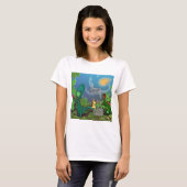 恐竜の自撮り 女性 コミックTシャツ Tシャツ (正面フル)
