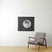 恐竜の自転車と月のレトロディノ タペストリー (インサイチュ(横))