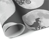 恐竜の自転車と月のレトロ80sディノ ラッピングペーパー (ロールコーナー)