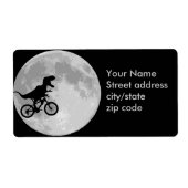 恐竜の自転車と月 ラベル (正面)