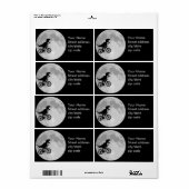 恐竜の自転車と月 ラベル (フルシート)