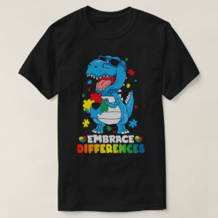 恐竜の自閉症が待っているレックスに違いを受け入れる Tシャツ