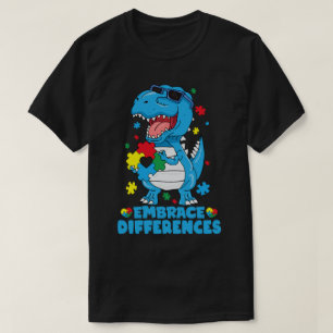恐竜の自閉症が待っているレックスに違いを受け入れる Tシャツ