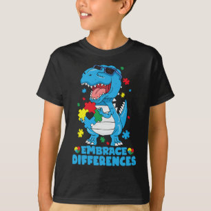 恐竜の自閉症が待っているレックスに違いを受け入れる Tシャツ