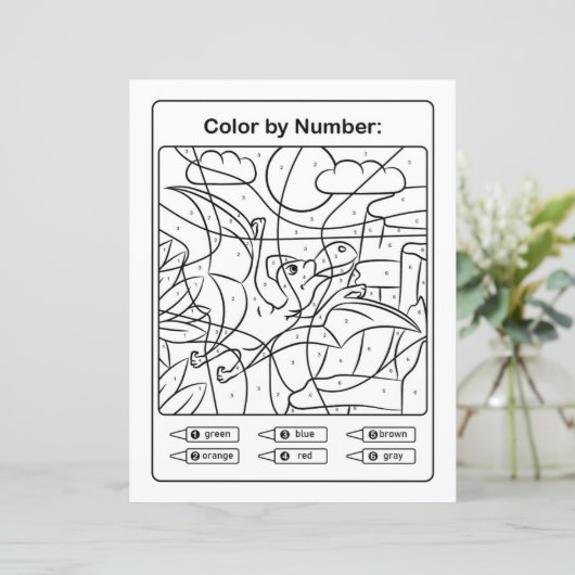 恐竜の色ページ番号 – Pterodactyl (スタンド正面)