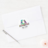 恐竜の花嫁とゲイの結婚式 ラウンドシール (封筒)