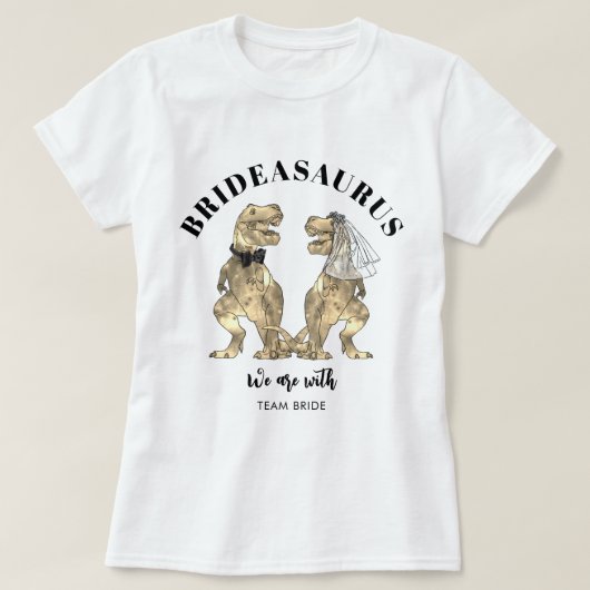 恐竜の花嫁チーム ブライダサウルス Tシャツ (デザイン正面)