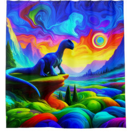 恐竜の芸術 シャワーカーテン