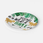 恐竜の若いワイルドスリーバースデーパーティープレート ペーパープレート (アングル)