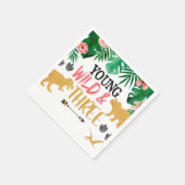 恐竜の若い野生3番目の誕生日ナプキン スタンダードカクテルナプキン (角)