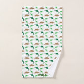 恐竜の若手愛好家のための3ピースタオルセット バスタオルセット (ハンドタオル)