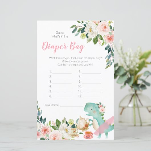 恐竜の茶のパーティーおむつバッグの内容を推測 (スタンド正面)