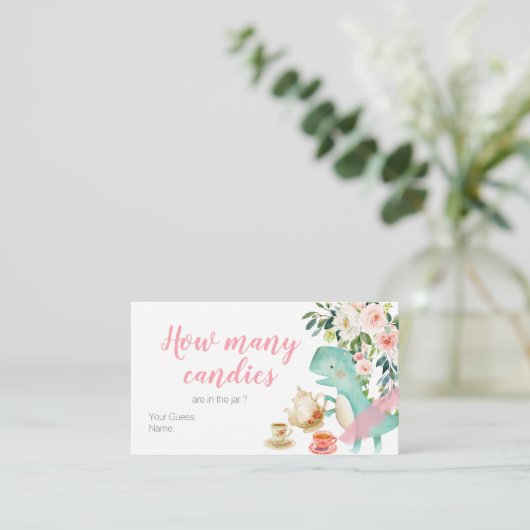 恐竜の茶パーティーはキャンディの数を推測 エンクロージャーカード (スタンド正面)