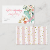 恐竜の茶パーティーはキャンディの数を推測 エンクロージャーカード (正面/裏面)