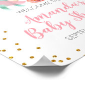 恐竜の茶パーティー誕生日ベビーシャワーへようこそ ポスター (角)