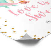 恐竜の茶パーティー赤ちゃんシャワー愛は甘い ポスター (角)