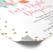 恐竜の茶パーティー赤ちゃんシャワー深夜おむつ ポスター (角)