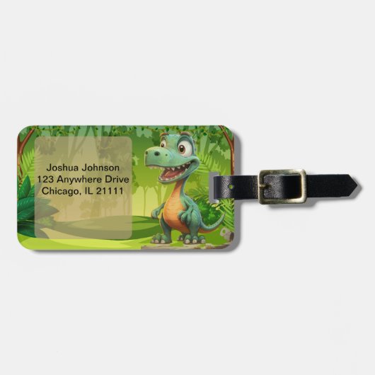 恐竜の荷札 ラゲッジタグ (正面横)