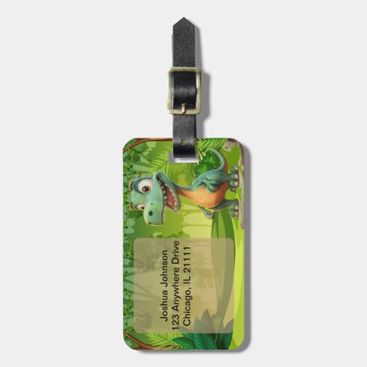 恐竜の荷札 ラゲッジタグ (正面縦)