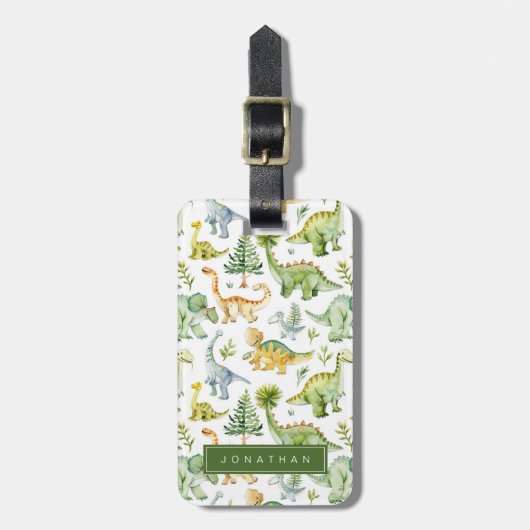 恐竜の荷物タグ ラゲッジタグ (正面縦)