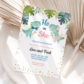 恐竜の蝶ネクタイまたはツツ恐竜の招待 招待状