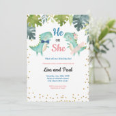 恐竜の蝶ネクタイまたはツツ恐竜の招待 招待状 (スタンド正面)