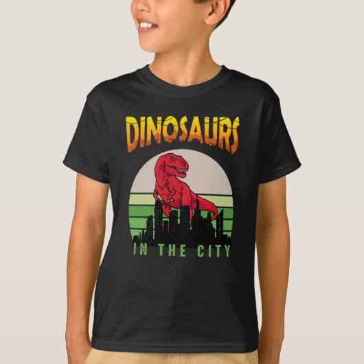 恐竜の街 | 恐竜デザイン Tシャツ (正面)