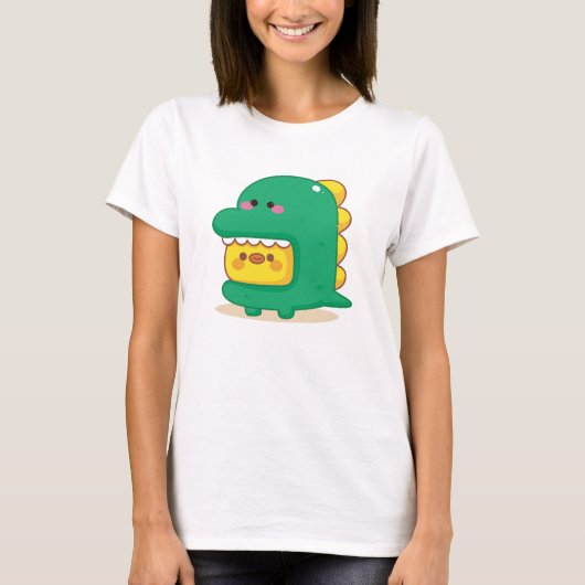 恐竜の衣装を着た雛Tシャツ Tシャツ (正面)