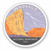 恐竜の記念碑ヴィンテージ圏 シール (正面)