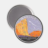 恐竜の記念碑ヴィンテージ圏 マグネット (正面/裏面)