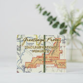 恐竜の記念碑ヴィンテージ地図 ポストカード (スタンド正面)