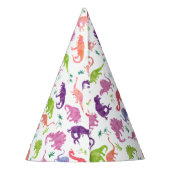 恐竜の誕生パーソナライズされた日パーティーの模様がピンク パーティーハット (裏面)