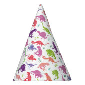 恐竜の誕生パーソナライズされた日パーティーの模様がピンク パーティーハット (右)