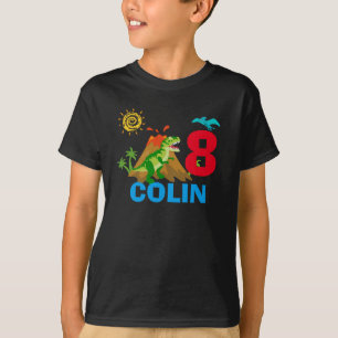 恐竜の誕生会のパーソナライズなワイシャツ Tシャツ