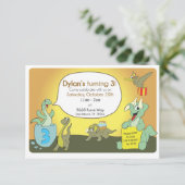 恐竜の誕生会の招待 招待状 (スタンド正面)