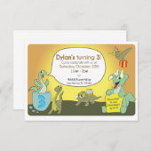 恐竜の誕生会の招待 招待状 (正面/裏面)