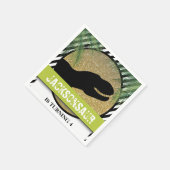 恐竜の誕生会ストライプの スタンダードカクテルナプキン (角)