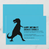 恐竜の誕生会|のTレックス 招待状 (正面/裏面)