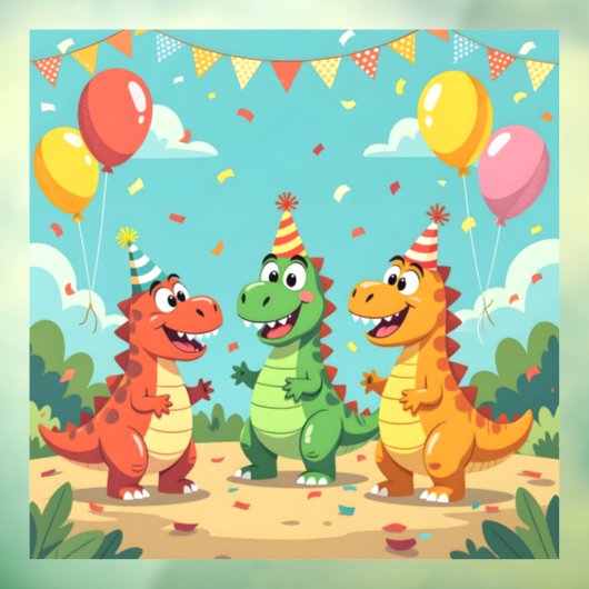 恐竜の誕生日おめでとう ウィンドウサイン (シート3)