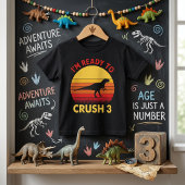 恐竜の誕生日おめでとう Ready to Crush 3 Tシャツ