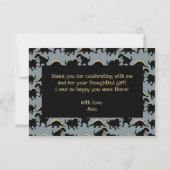 恐竜の誕生日お礼カード ゴールド サンキューカード (裏面)