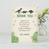 恐竜の誕生日お礼カード パーティーボーイ ディノ 招待状 (スタンド正面)