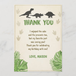 恐竜の誕生日お礼カード パーティーボーイ ディノ 招待状