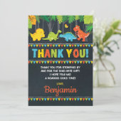 恐竜の誕生日お礼カード　ロアーパーティー　チョーク 招待状 (スタンド正面)