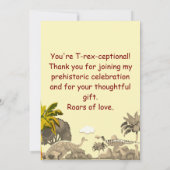 恐竜の誕生日お礼カード – 子供 サンキューカード (裏面)