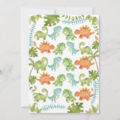 恐竜の誕生日お礼カード 招待状 (裏面)